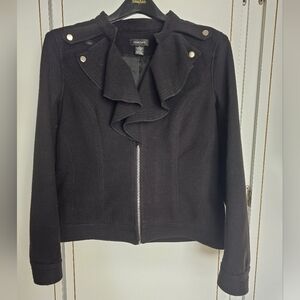 Spense Black Ruffled Blazer